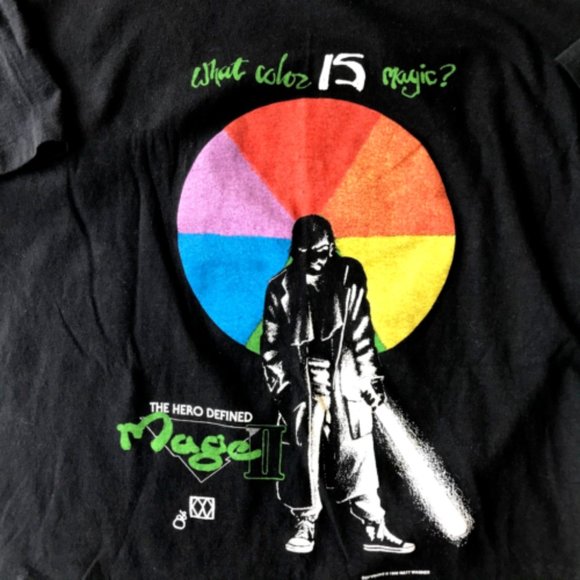 Vintage What Color 15 Magic T Shirt Medium Black NWOT Matt Wagner 1988 H…